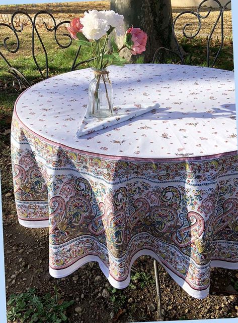 Round Tablecloth Coated (VALDROME / Bagnols. multicolor) - Click Image to Close
